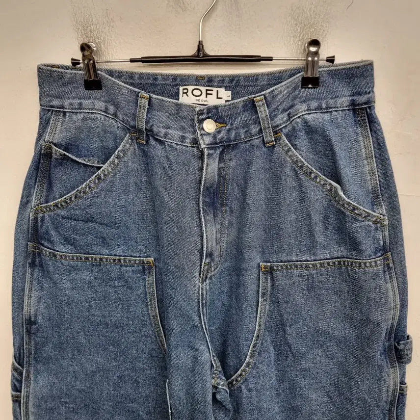 [BUNJANG] ROFL Double Knee Washed Cargo Denim Pants / [30 inch] ROFL 더블니 워싱 카고 데님 팬츠 청바지