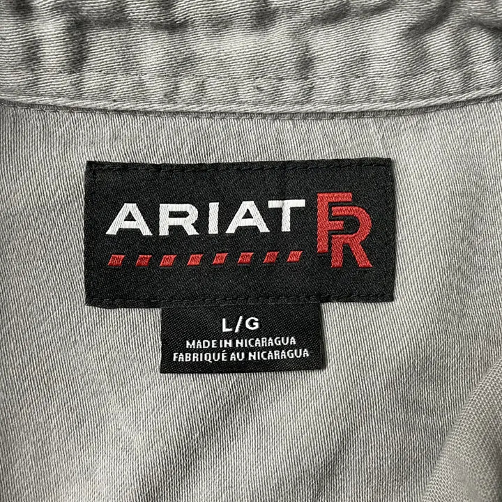 [BUNJANG] ARIAT Vintage Light Gray Cotton Work Shirt A00589 / ARIAT 빈티지 라이트 그레이 코튼 워크 셔츠 A00589