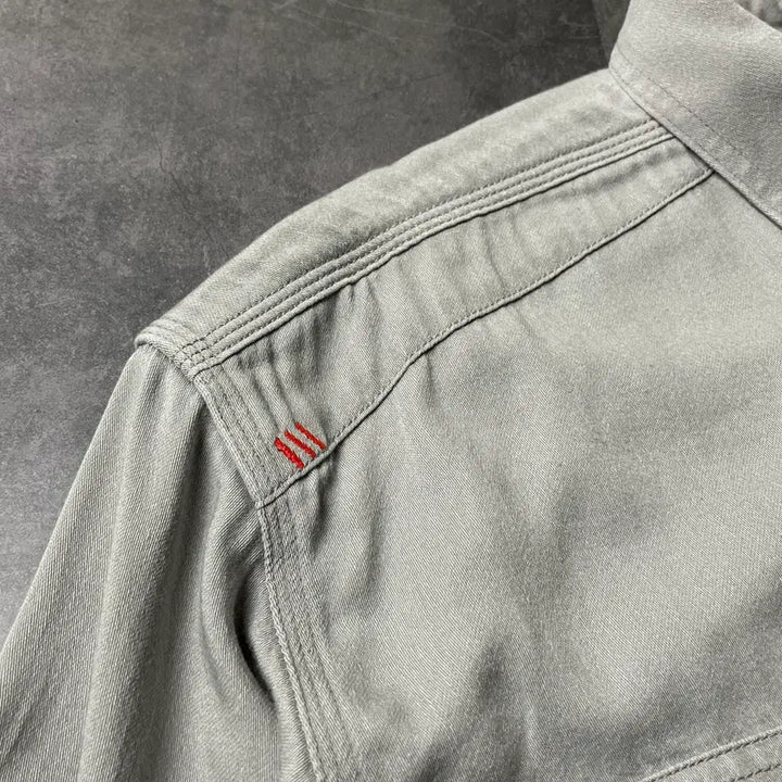[BUNJANG] ARIAT Vintage Light Gray Cotton Work Shirt A00589 / ARIAT 빈티지 라이트 그레이 코튼 워크 셔츠 A00589