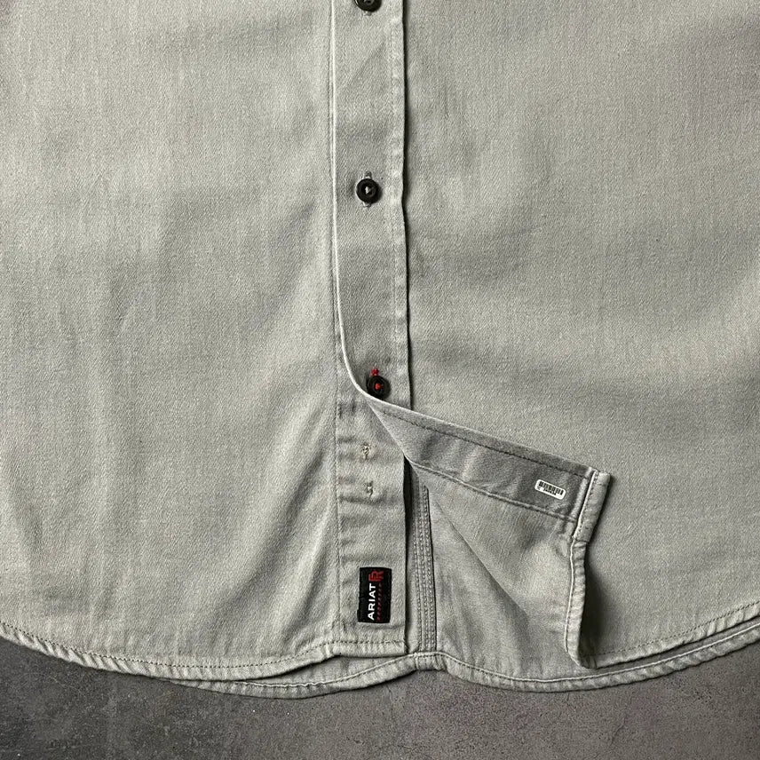 [BUNJANG] ARIAT Vintage Light Gray Cotton Work Shirt A00589 / ARIAT 빈티지 라이트 그레이 코튼 워크 셔츠 A00589
