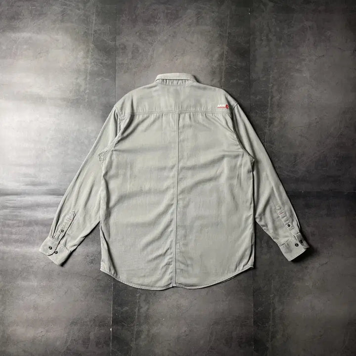 [BUNJANG] ARIAT Vintage Light Gray Cotton Work Shirt A00589 / ARIAT 빈티지 라이트 그레이 코튼 워크 셔츠 A00589