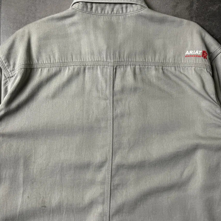 [BUNJANG] ARIAT Vintage Light Gray Cotton Work Shirt A00589 / ARIAT 빈티지 라이트 그레이 코튼 워크 셔츠 A00589
