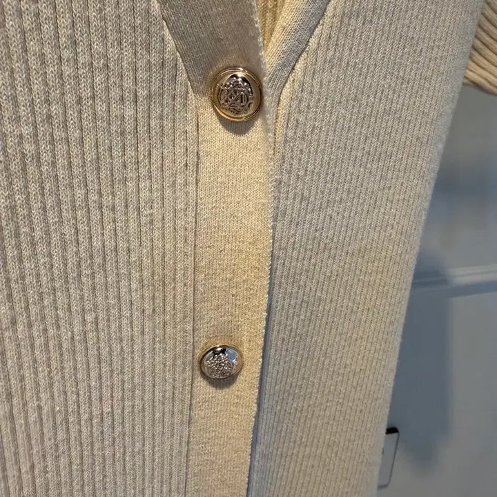 [BUNJANG] V-Neck Slim Fit Knit Dress / 골지 니트 브이넥 슬림핏 원피스