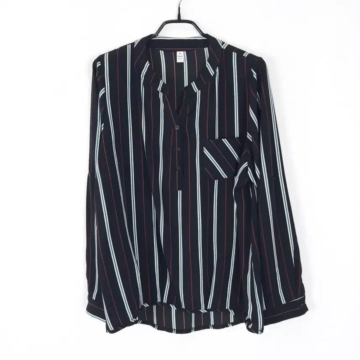 [BUNJANG] Striped Button-Up Blouse / 여성 스트라이프 단추 블라우스