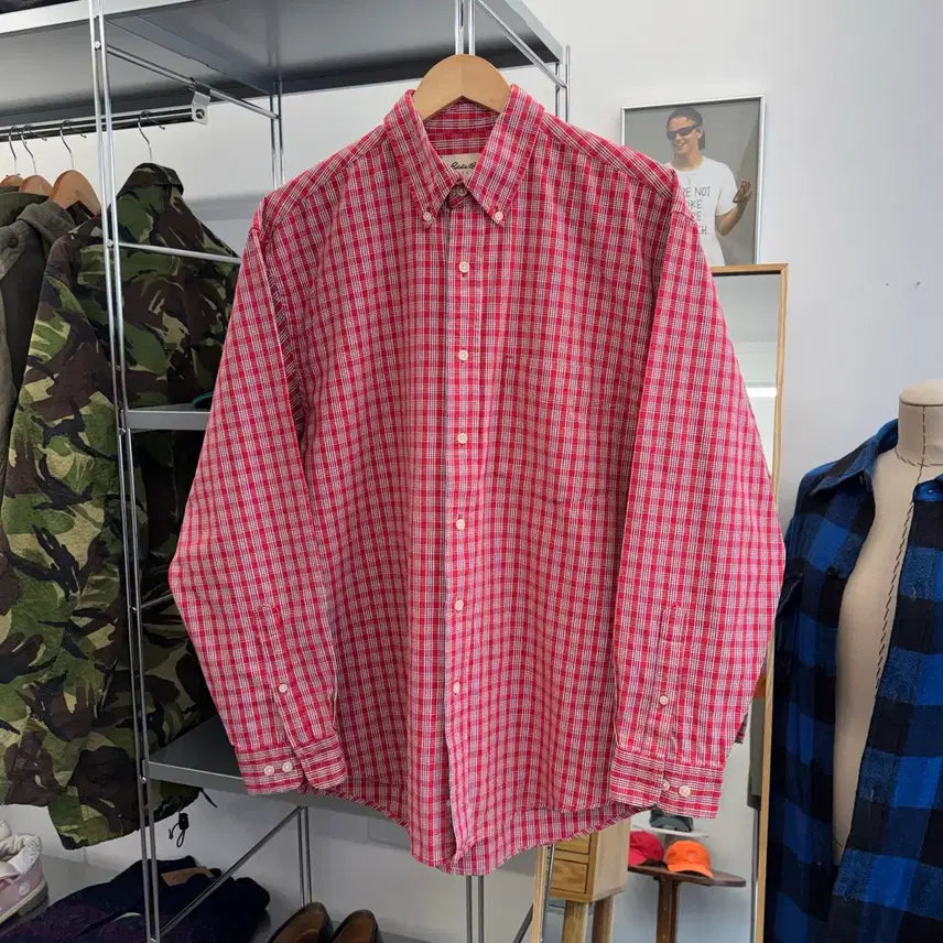 [BUNJANG] Eddie Bauer 90s Button-down Check Shirt / [2XL] 90s 에디바우어 버튼다운 체크 셔츠