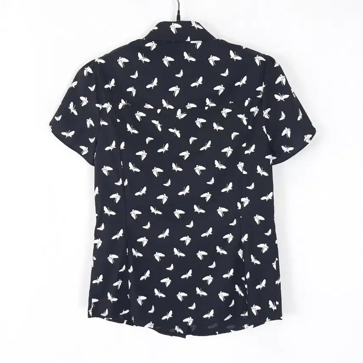 [BUNJANG] Roem Patterned Line Collar Blouse 55 / 로엠 패턴 라인 카라블라우스 55