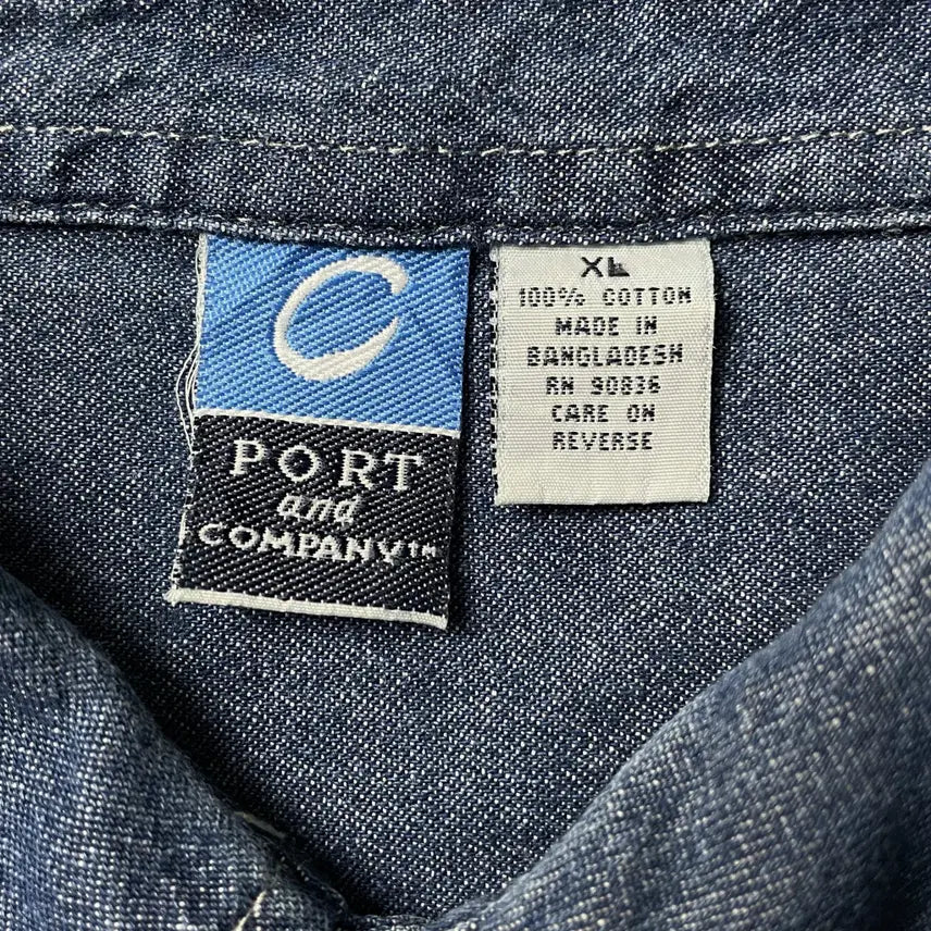[BUNJANG] Port &amp; Company Vintage Cotton Denim Shirt / PORT&amp;COMPANY 빈티지 코튼 데님 셔츠 A00591