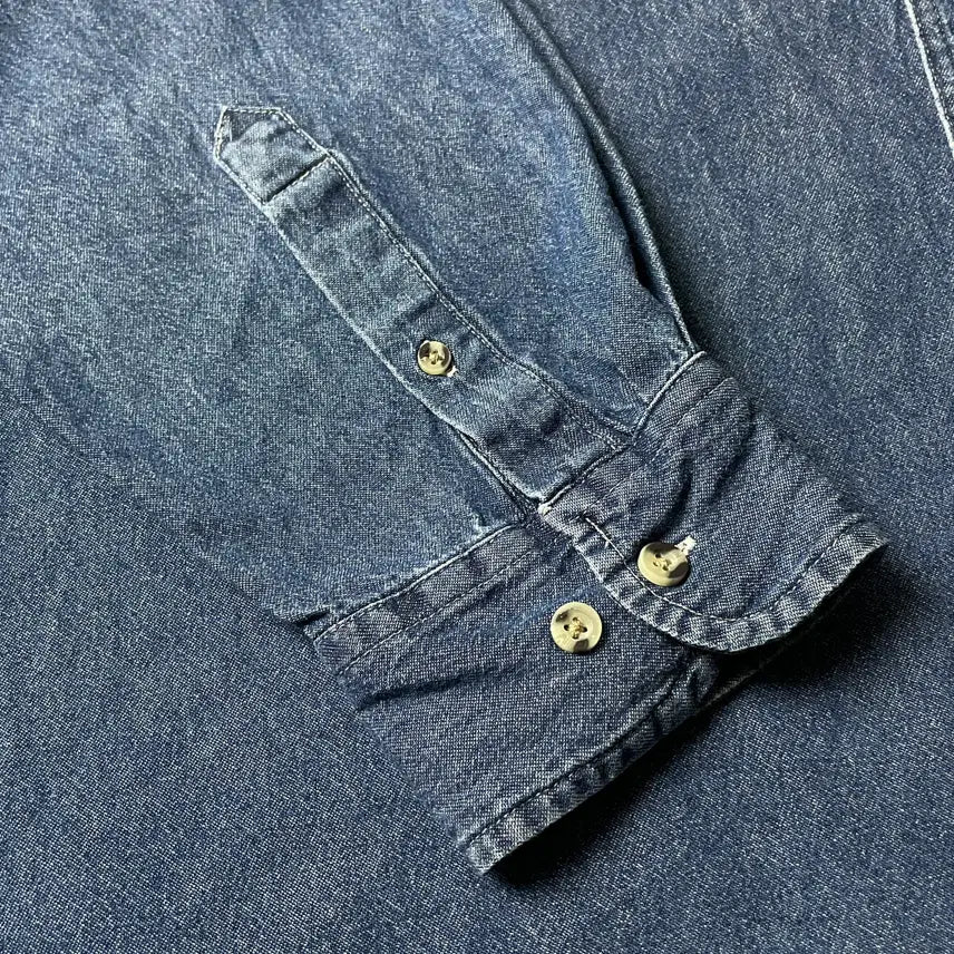 [BUNJANG] Port &amp; Company Vintage Cotton Denim Shirt / PORT&amp;COMPANY 빈티지 코튼 데님 셔츠 A00591