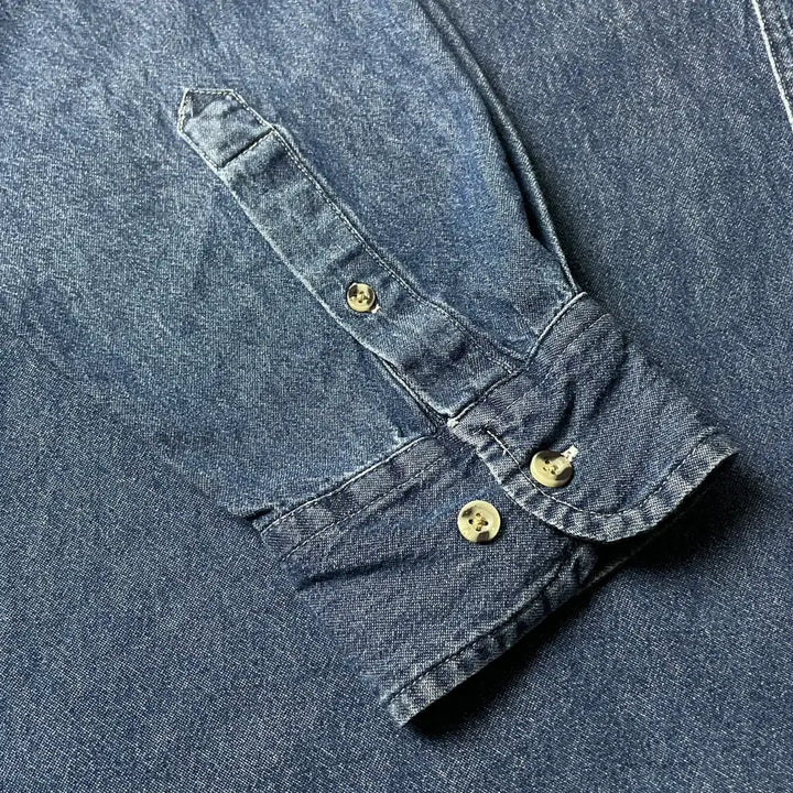 [BUNJANG] Port &amp; Company Vintage Cotton Denim Shirt / PORT&amp;COMPANY 빈티지 코튼 데님 셔츠 A00591