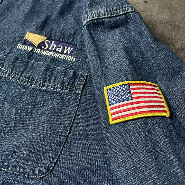 [BUNJANG] Port &amp; Company Vintage Cotton Denim Shirt / PORT&amp;COMPANY 빈티지 코튼 데님 셔츠 A00591