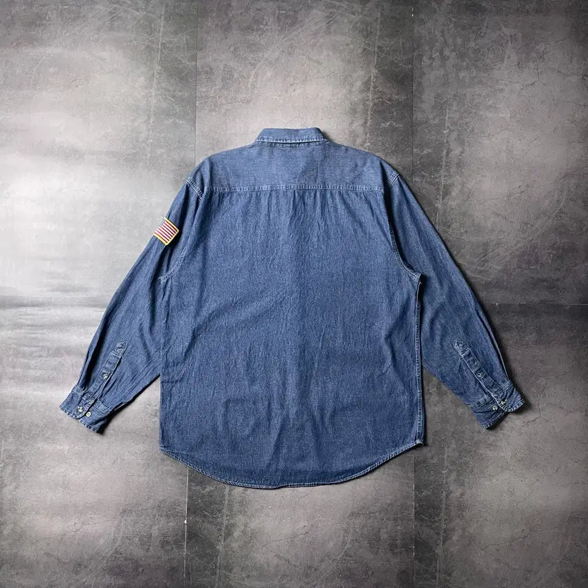 [BUNJANG] Port &amp; Company Vintage Cotton Denim Shirt / PORT&amp;COMPANY 빈티지 코튼 데님 셔츠 A00591
