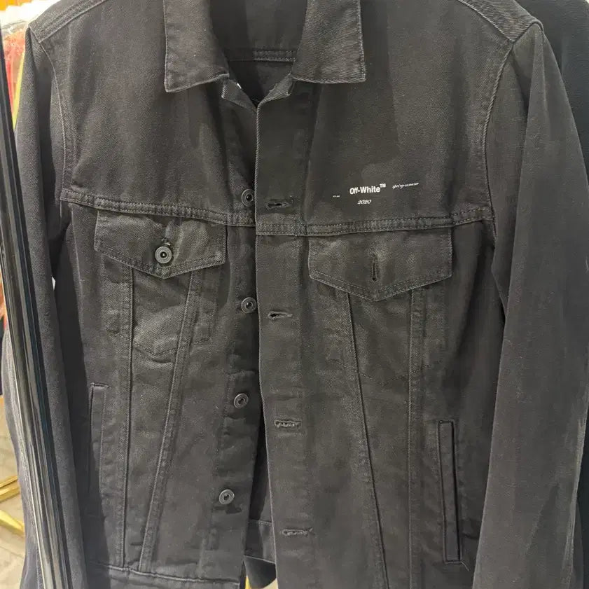 [BUNJANG] Off-White Tape Arrow Denim Jacket / 오프화이트 태이프 에로우 데님 자켓
