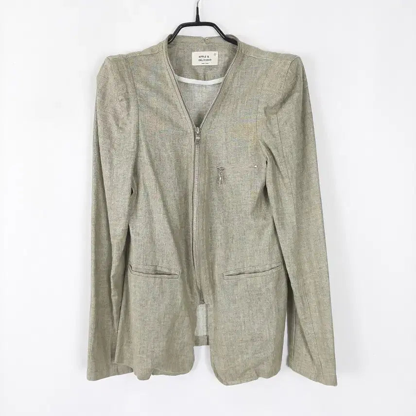 [BUNJANG] Apple &amp; Delicious Linen Blend Zip-Up Jacket / 애플앤딜리셔스 린넨혼방 집업자켓 F