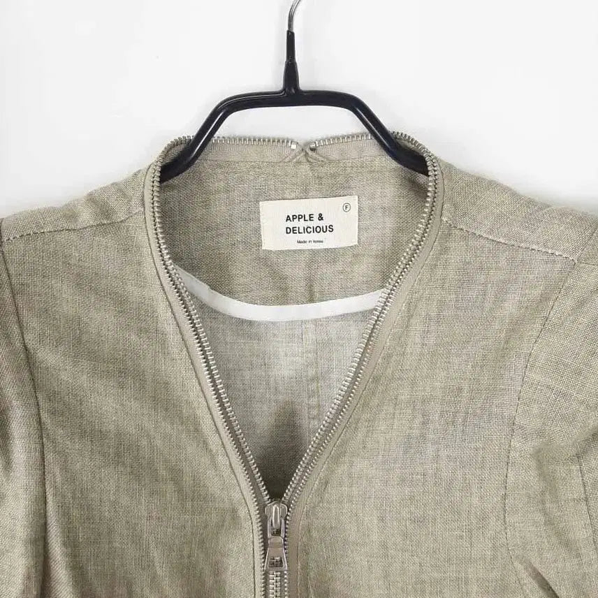 [BUNJANG] Apple &amp; Delicious Linen Blend Zip-Up Jacket / 애플앤딜리셔스 린넨혼방 집업자켓 F