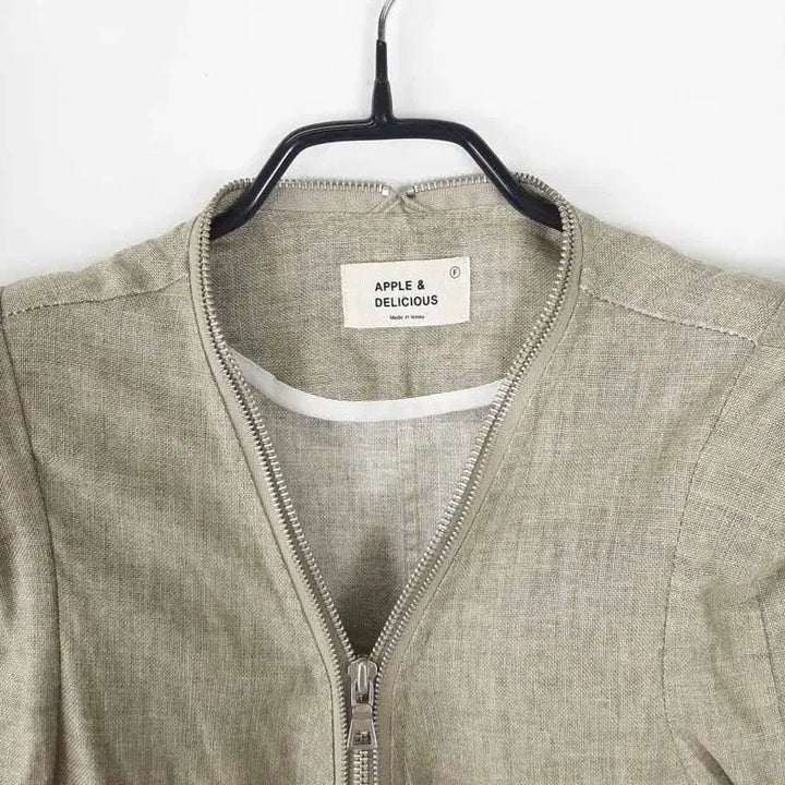 [BUNJANG] Apple &amp; Delicious Linen Blend Zip-Up Jacket / 애플앤딜리셔스 린넨혼방 집업자켓 F