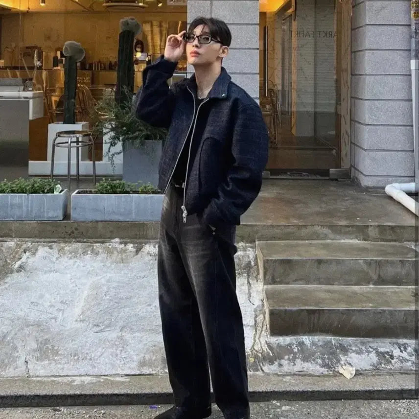[BUNJANG] DSR Tweed Trucker Jacket / 디앤에스알 트위드 트리커 자켓