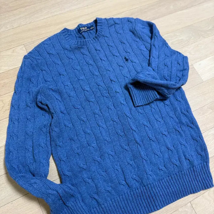 [BUNJANG] Polo Ralph Lauren Cable Knit Sweater / 폴로 랄프로렌 케이블 니트 블루