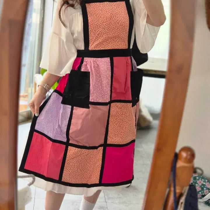 [BUNJANG] Patchwork Vintage Apron / 패치워크 에이프런 앞치마 빈티지 스타일