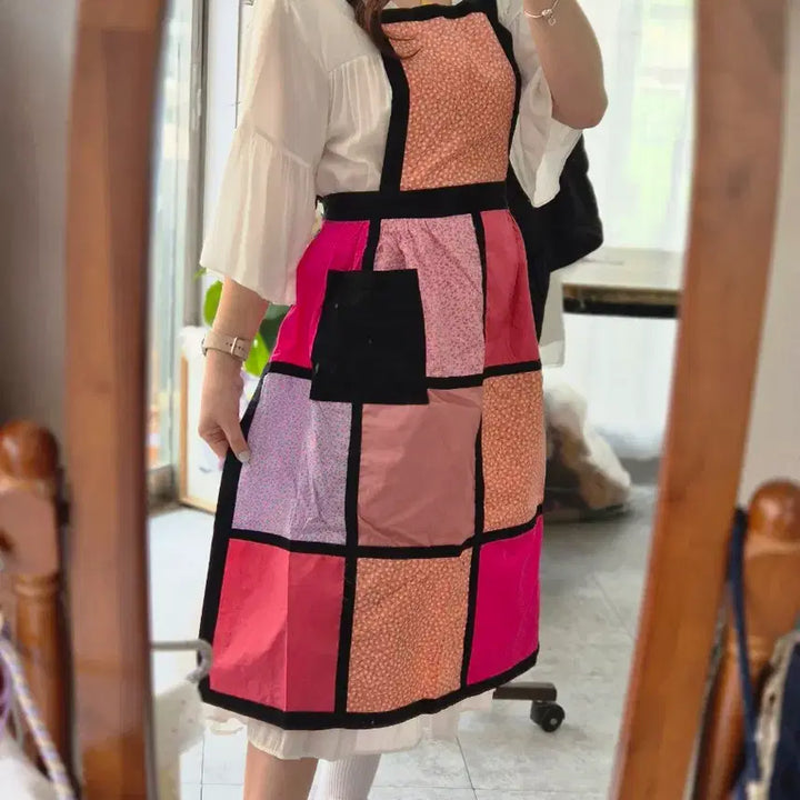 [BUNJANG] Patchwork Vintage Apron / 패치워크 에이프런 앞치마 빈티지 스타일