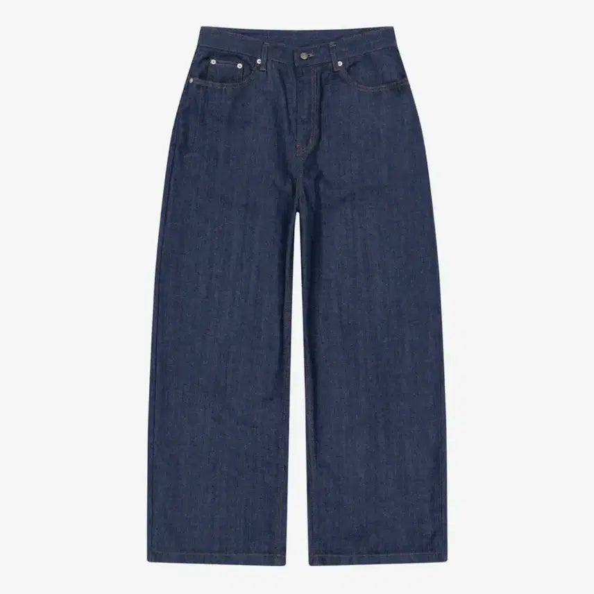 [BUNJANG] A.KAM Leather Patch Denim Pants Blue Size 1 / 아캄 레더 패치 데님 팬츠 블루 1사이즈