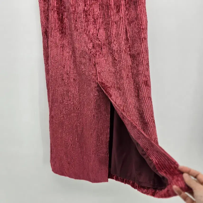 [BUNJANG] Demi-Luxe BEAMS Velvet Pleated Long Skirt / Demi-Luxe 벨벳 롱 스커트 38 [B50153]