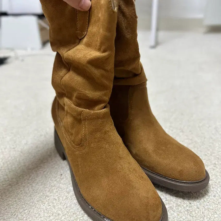 [BUNJANG] Suede Brown Boots / 스웨이드 브라운 부츠