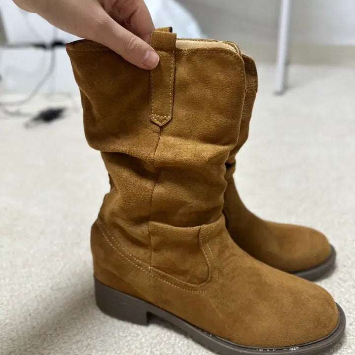 [BUNJANG] Suede Brown Boots / 스웨이드 브라운 부츠