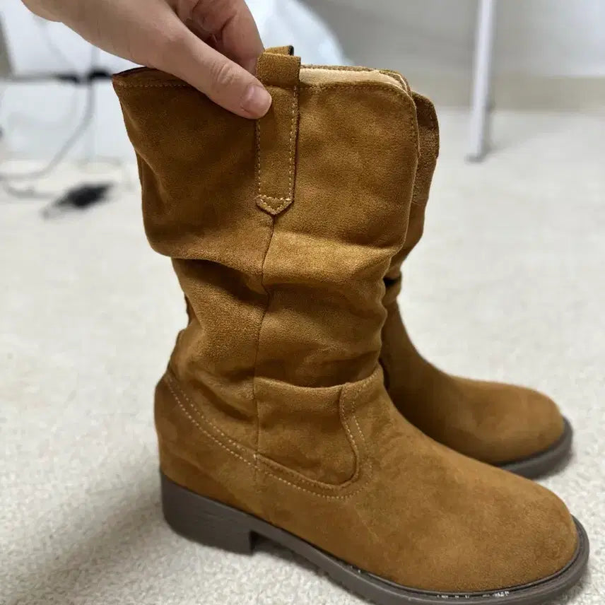 [BUNJANG] Suede Brown Boots / 스웨이드 브라운 부츠