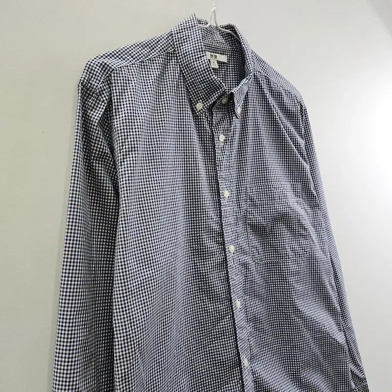 [BUNJANG] UNIQLO Vintage Basic Check Regular Shirt M / UNIQLO 유니클로 빈티지 베이직 잔체크 레귤러 셔츠 M