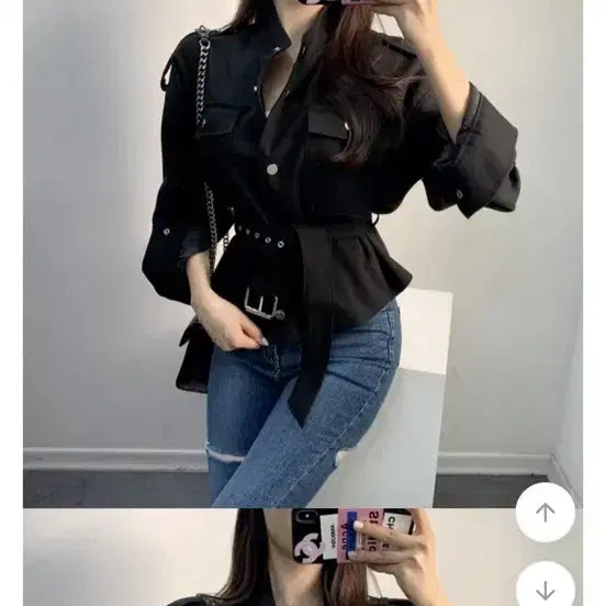 [BUNJANG] Loose Fit Big Pocket Buckle Belt Short Field Jacket / 루즈핏 빅포켓 버클벨트 숏 야상자켓