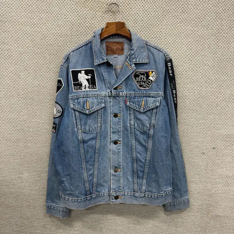 [BUNJANG] Edwin Japan Orange Tab Denim Jacket / 에드윈 재팬 트러커 오렌지탭 청자켓 데님자켓 100 95 A07387