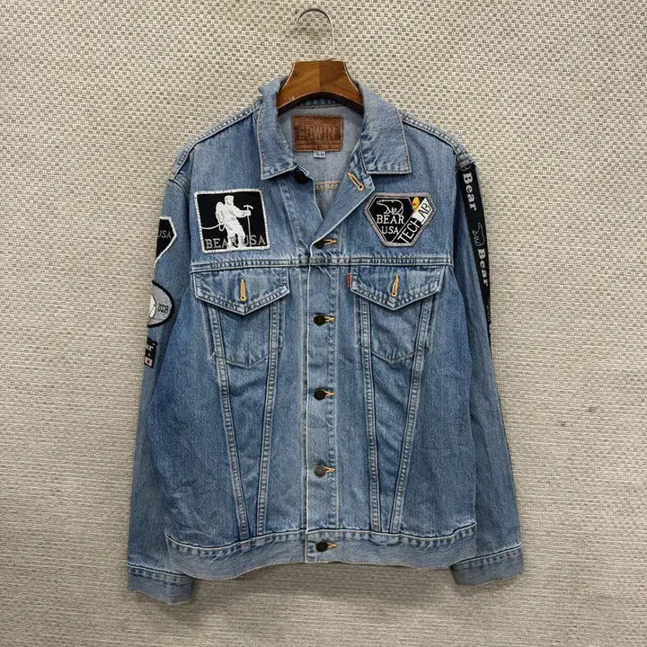 [BUNJANG] Edwin Japan Orange Tab Denim Jacket / 에드윈 재팬 트러커 오렌지탭 청자켓 데님자켓 100 95 A07387