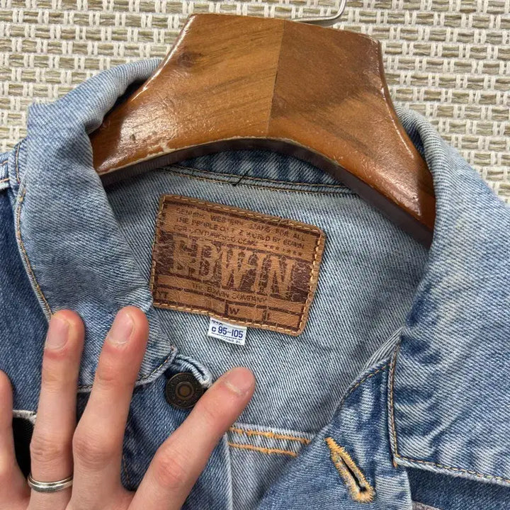 [BUNJANG] Edwin Japan Orange Tab Denim Jacket / 에드윈 재팬 트러커 오렌지탭 청자켓 데님자켓 100 95 A07387