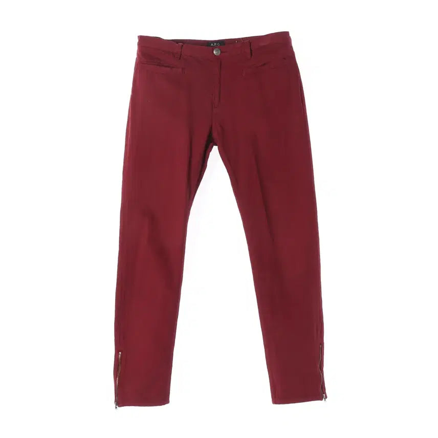 [BUNJANG] APC Chino Denim Pants Red / 아페쎄 APC 밑단 지퍼 치노 데님 팬츠 레드