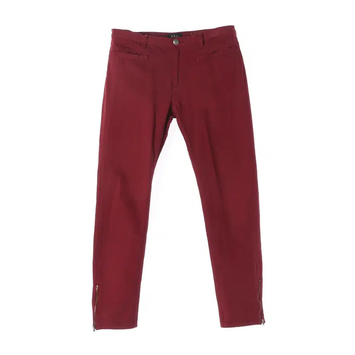 [BUNJANG] APC Chino Denim Pants Red / 아페쎄 APC 밑단 지퍼 치노 데님 팬츠 레드