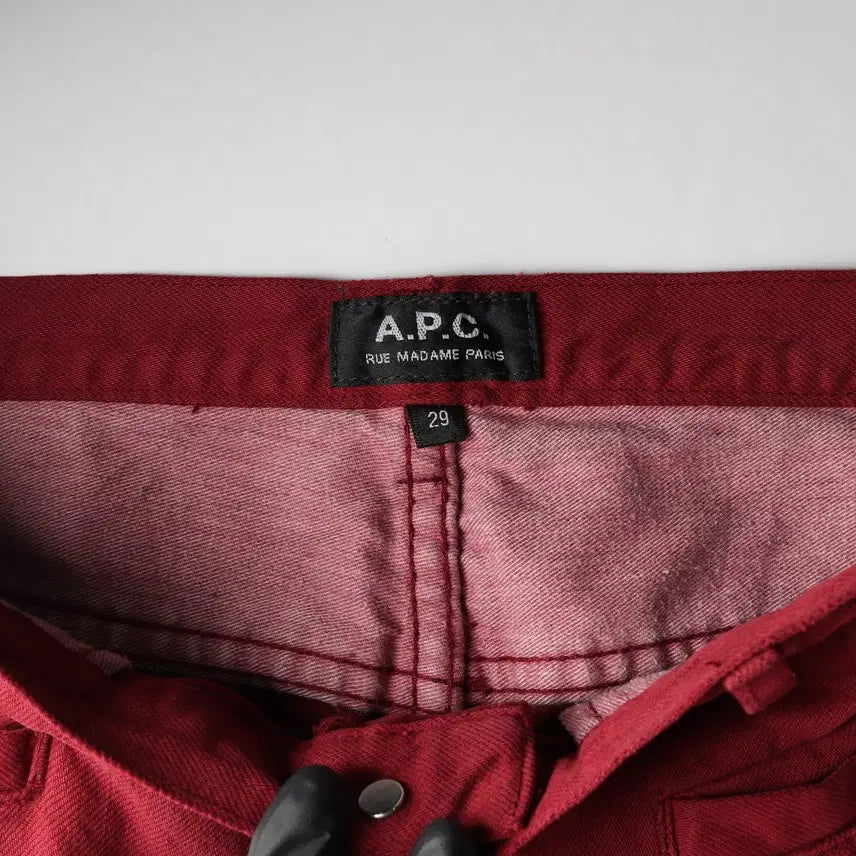 [BUNJANG] APC Chino Denim Pants Red / 아페쎄 APC 밑단 지퍼 치노 데님 팬츠 레드