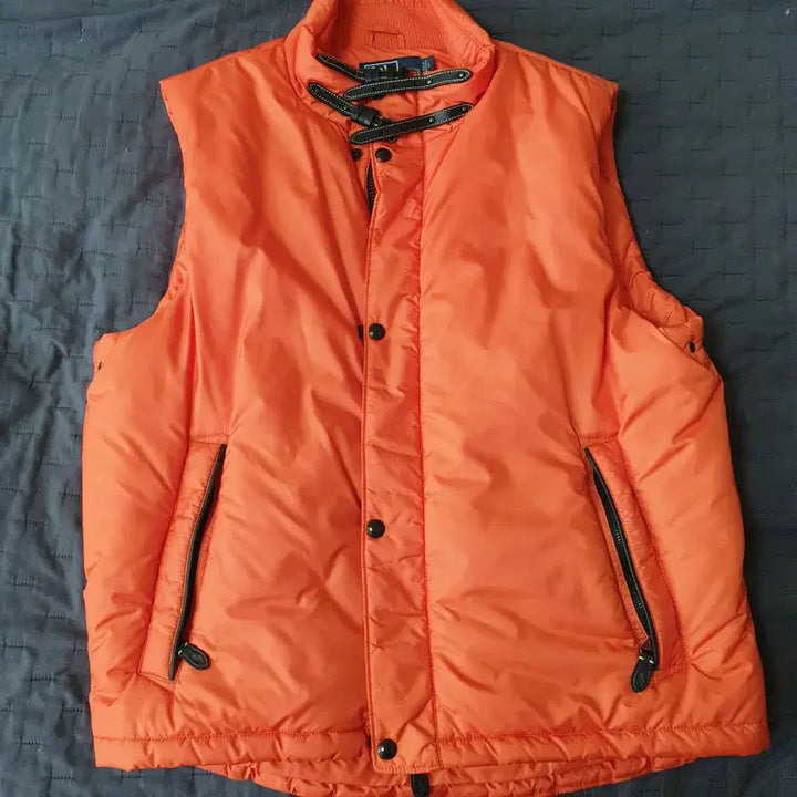 [BUNJANG] Polo Ralph Lauren Orange Padded Vest / 폴로 랄프로렌 오렌지 패딩 조끼
