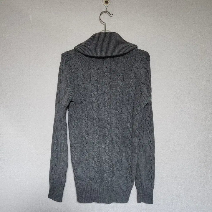 [BUNJANG] Polo Jeans 90s Cable Knit Shawl Patch Cardigan / 90s폴로 진스 케이블 꽈베기 숄 패치 가디건 S