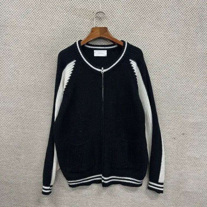[BUNJANG] Vintage Oreo Knit Zip-Up Cardigan / 빈티지 오레오 니트 집업 가디건 100 M13542