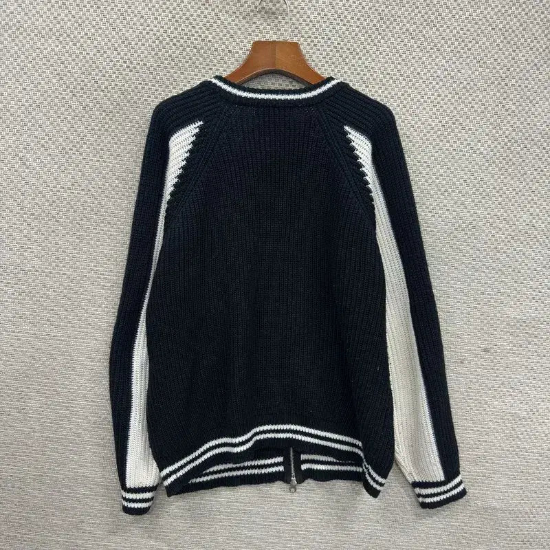 [BUNJANG] Vintage Oreo Knit Zip-Up Cardigan / 빈티지 오레오 니트 집업 가디건 100 M13542