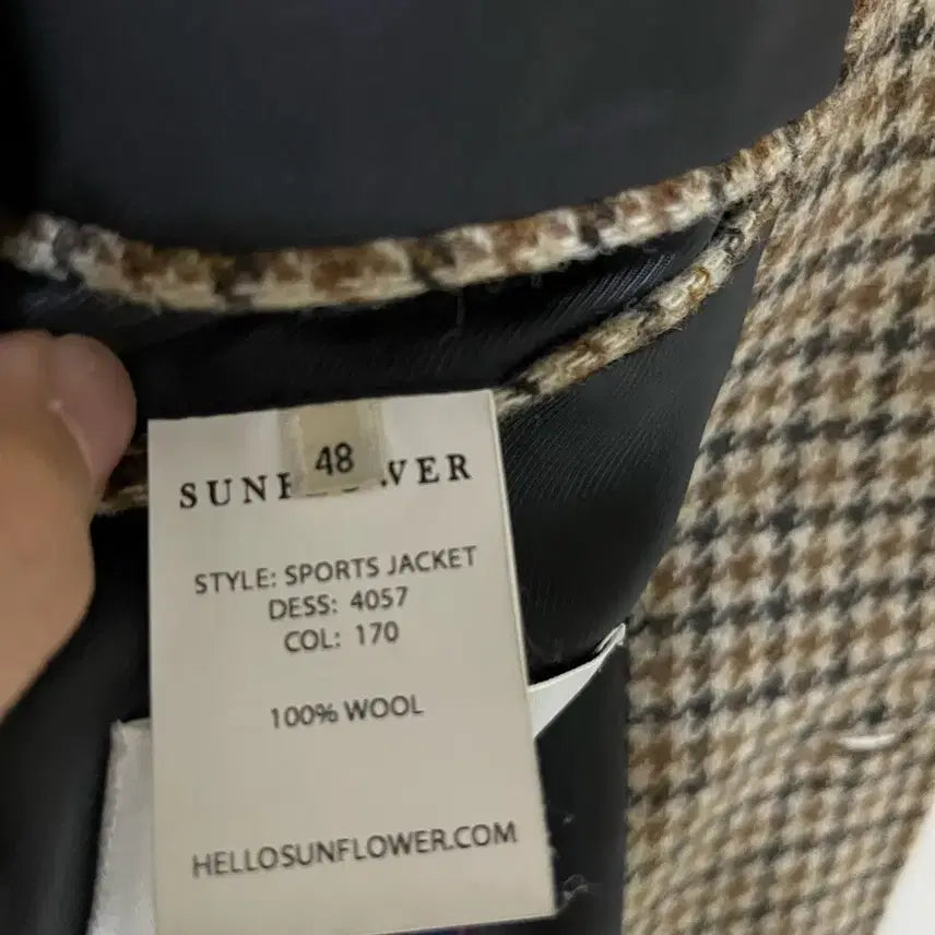 [BUNJANG] SUNFLOWER Check Sports Jacket / SUNFLOWER 남성 체크 스포츠 자켓 48