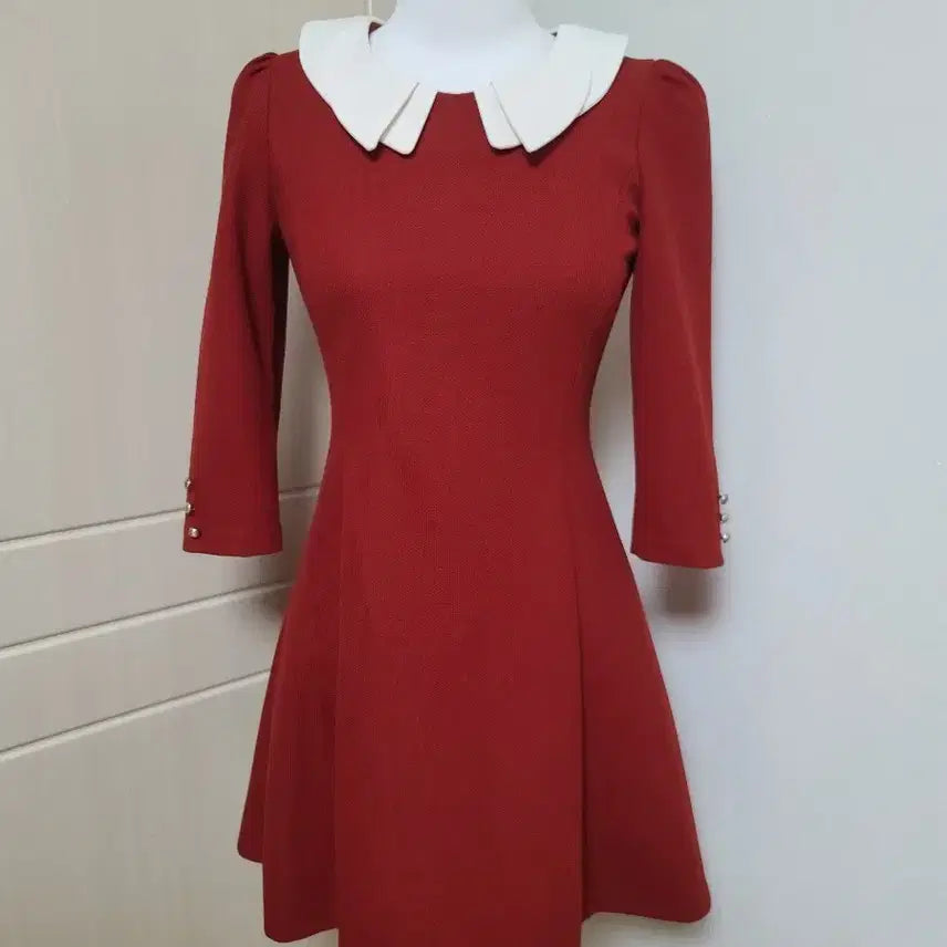 [BUNJANG] Burgundy 7-Sleeve Midi Dress / 버건디 원피스