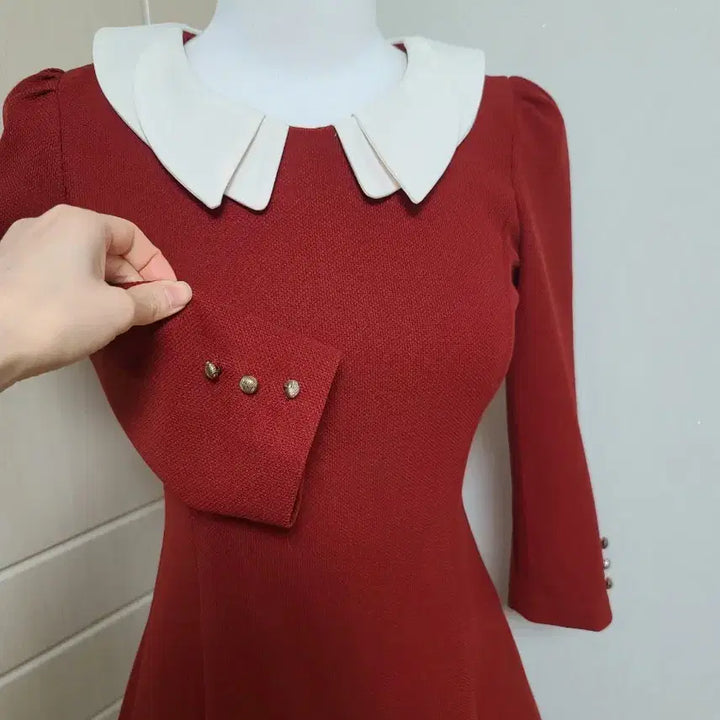 [BUNJANG] Burgundy 7-Sleeve Midi Dress / 버건디 원피스