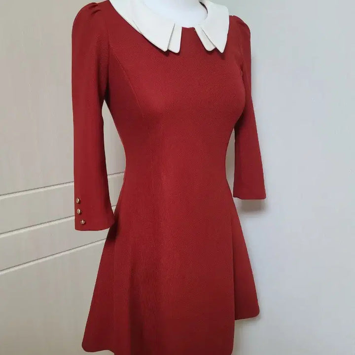 [BUNJANG] Burgundy 7-Sleeve Midi Dress / 버건디 원피스