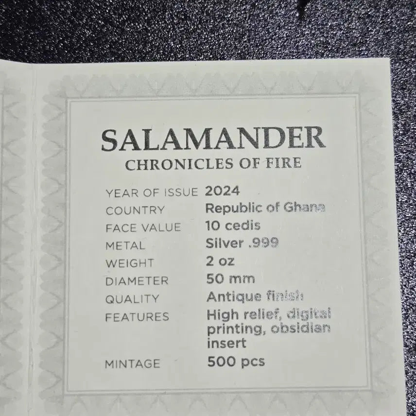 [BUNJANG] Ghana Salamander Dragon Commemorative 2 oz Silver Coin / 가나 샐러맨더 드래곤 기념 2온스