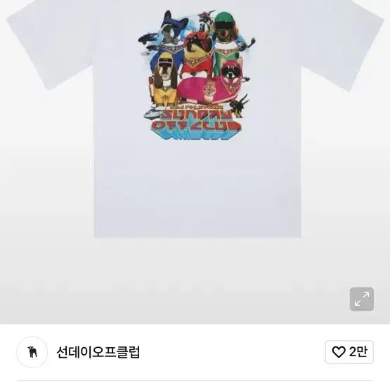 [BUNJANG] Sunday Off Club Short Sleeve T-shirt / 선데이오프클럽 반팔티 화이트 L