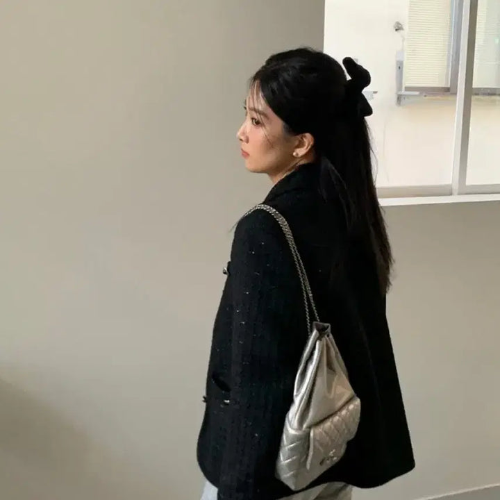 [BUNJANG] H.Mode Tweed Jacket - Black / 에이치모드 트위드 자켓_블랙
