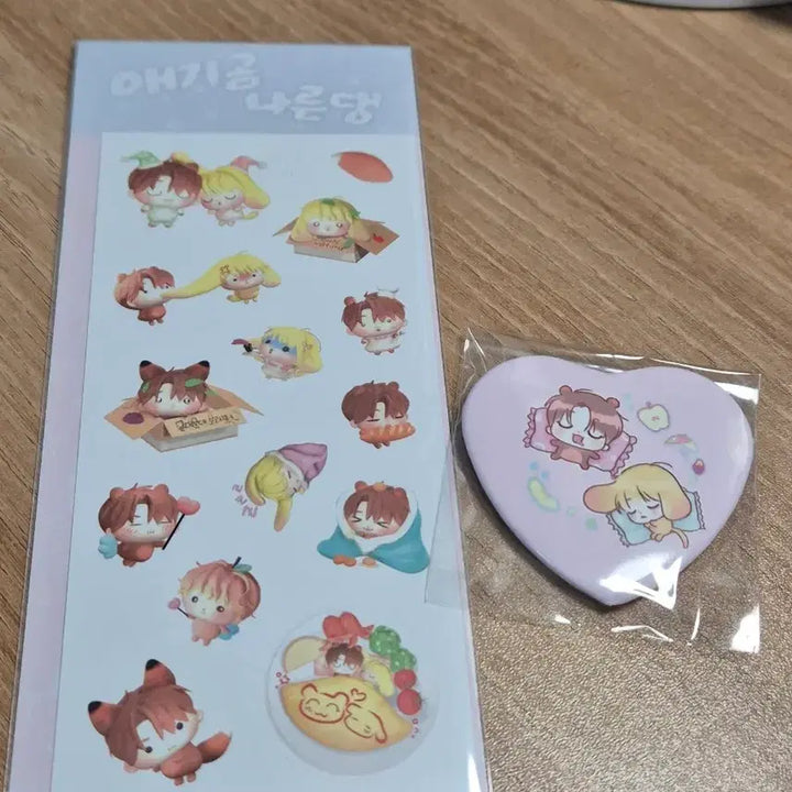 [BUNJANG] Demotjuk Big Moon Big World Sticker and Pin Button Bundle Set / [일괄] 데못죽 비공굿 큰문 큰세문대 스티커 핀버튼