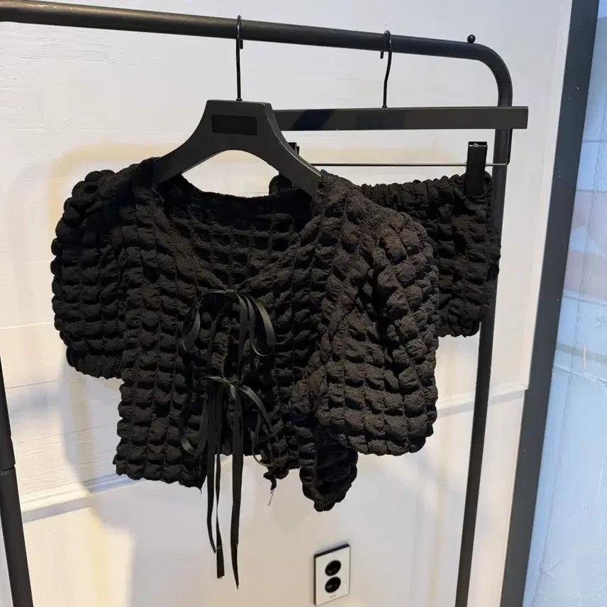 [SOLD OUT] 크롭 가디건 세트 블랙