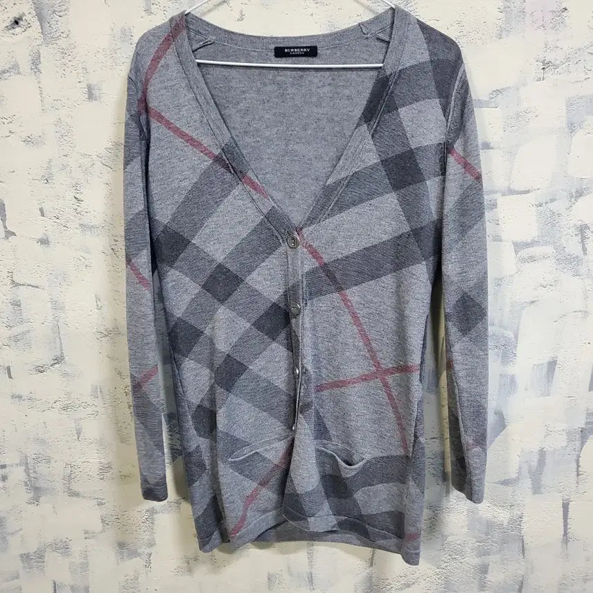 [BUNJANG] Burberry London Check Knit Cardigan / 버버리런던 체크 니트 가디건